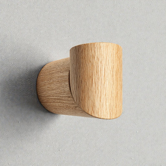 Nordic Oak Cylinder Wall Hook - Solid Wood