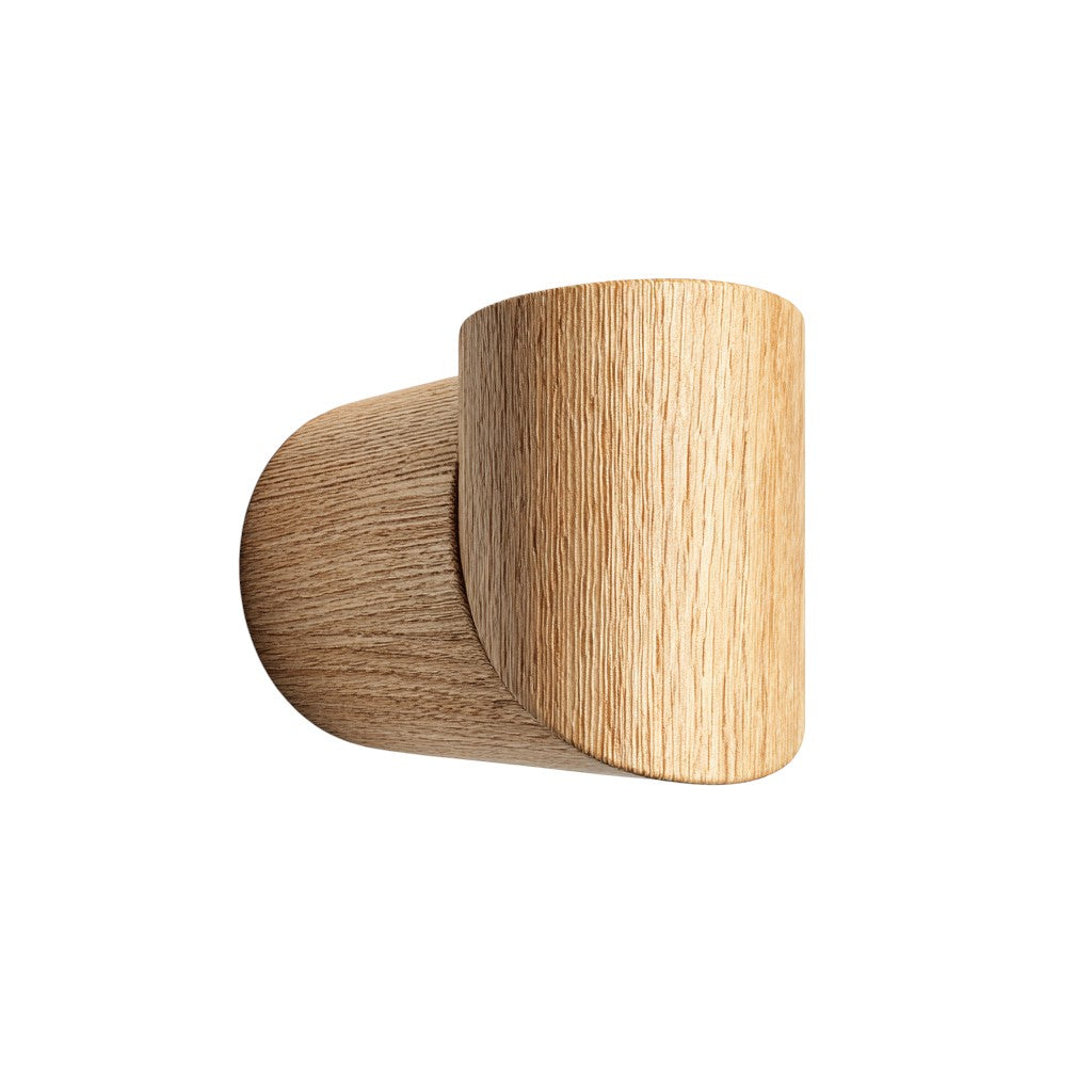 Nordic Oak Cylinder Wall Hook - Solid Wood